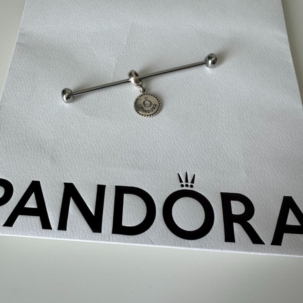Genuine Pandora Icon Dangle Charm 925 Silver Engravable 791169 - Picture 2 of 6